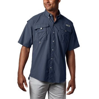 Columbia PFG Bahama II Short Sleeve, Camisa Azul Marino Para Hombre | 791286-VLB